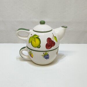Studio Nova Orchard Delight 3-Piece Tea For One Set Signed Laurie Gates KT206